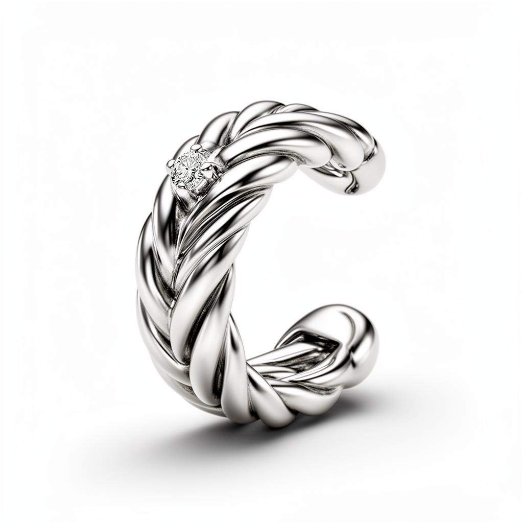 Awaaz cable cuff, three-quarter view
